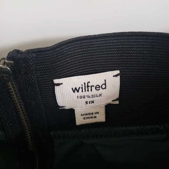 Aritzia Wilfred silk skirt, dark green, size 6 - Picture 4 of 4